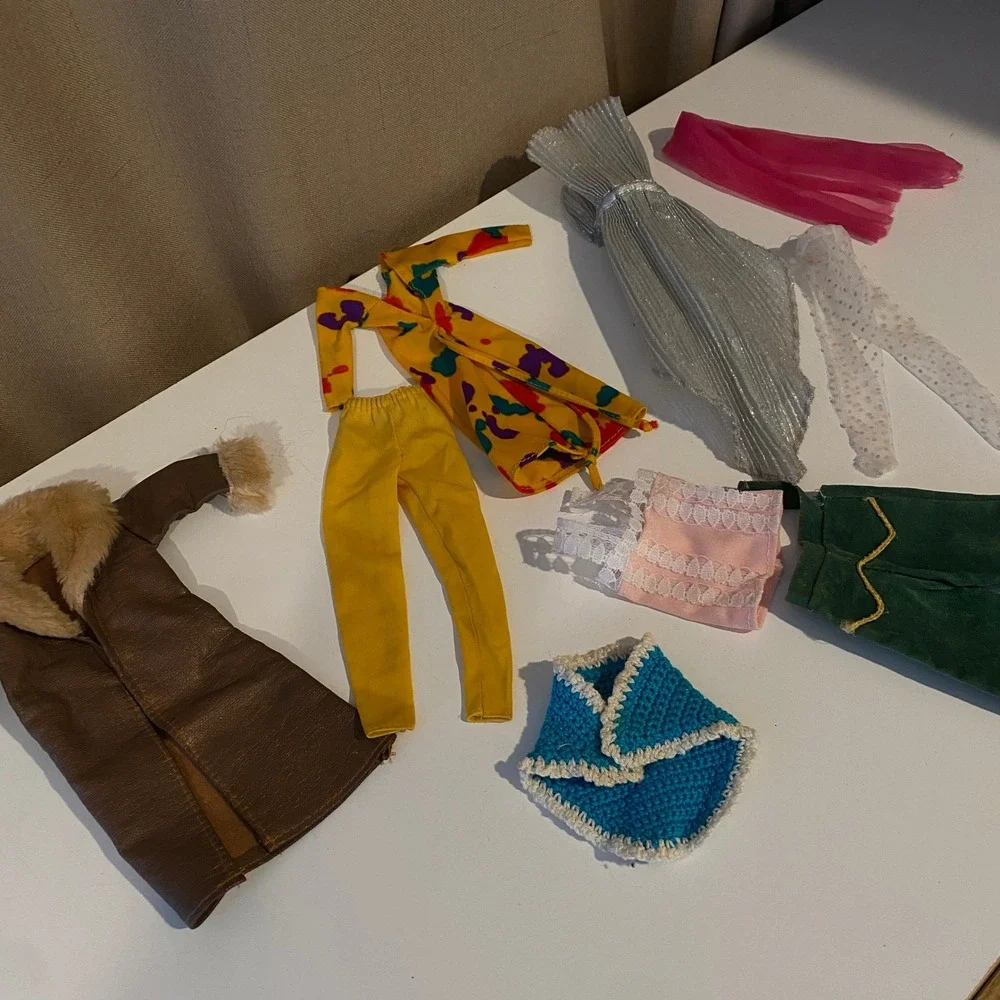Vintage Barbie Clothes Lot - 10 Pieces -‎ Dress Gown Robe Pants Top and More